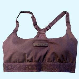 Love & Sports Sports Bra S Black Racerback Glitter Logo Adjustable Activewear
